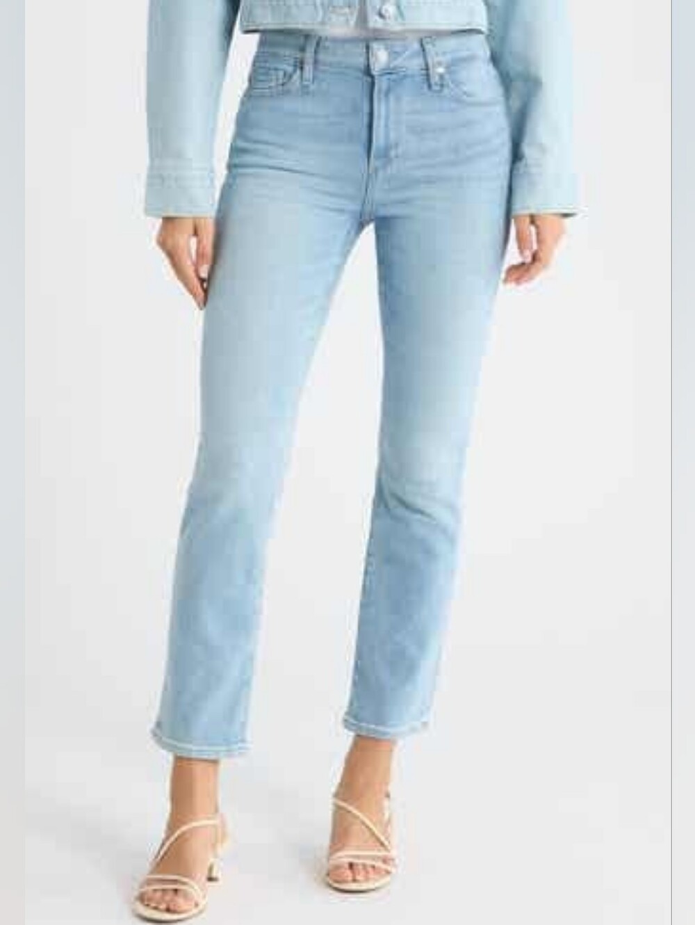 PAIGE Cindy Straight Leg Ankle Jeans Light Wash 25